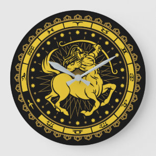 Sagittarius - Zodiac Sign - Symbol - Horoscope Large Clock