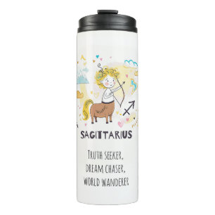 Sagittarius zodiac sign thermal tumbler