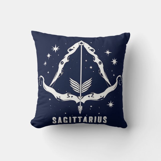 Sagittarius Zodiac Sign Throw Pillow (Front)