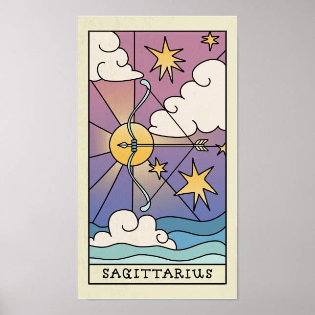 Sagittarius Zodiac Signe Poster d'Art Abstrait (Devant)
