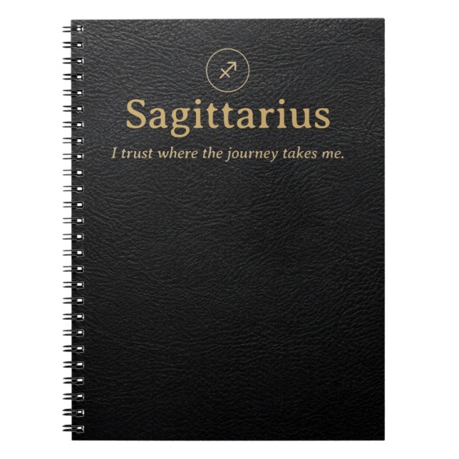 Sagittarius Zodiac Spiral Notebook - Faux Leather (Front)