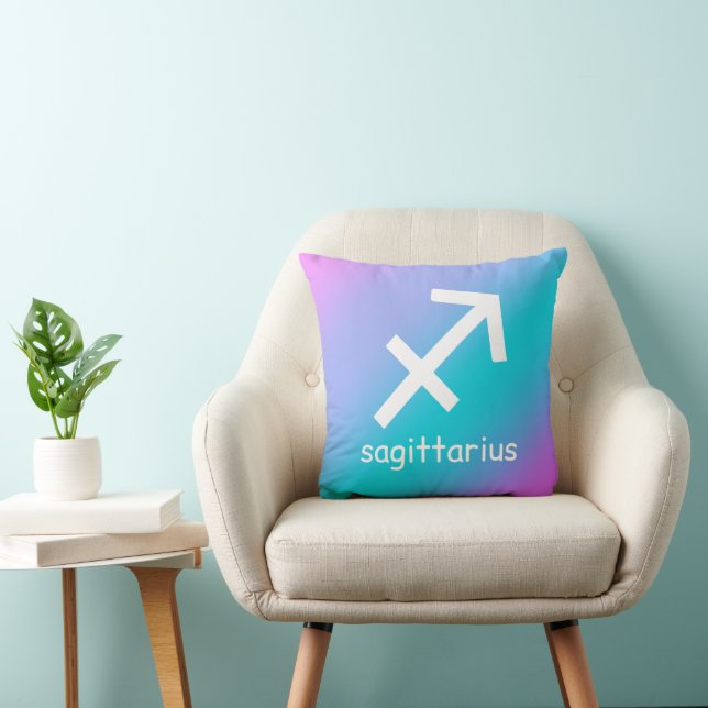 Sagittarius Zodiac Star Sign Astrology Gradient Throw Pillow (Chair)