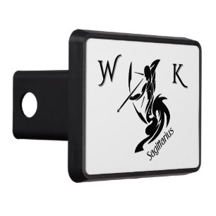 Sagittarius Zodiac Symbol and Sign Monogram Trailer Hitch Cover