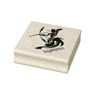 Sagittarius Zodiac Symbol and Sign Rubber Stamp