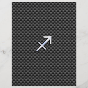 Sagittarius Zodiac Symbol Charcoal Carbon Fibre