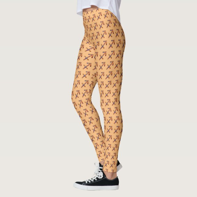 Sagittarius Zodiac Symbol Element by K Yoncich Leggings (Left)
