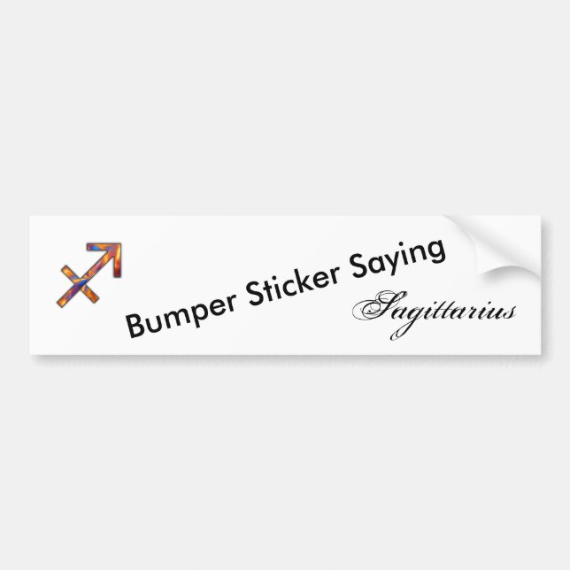 Sagittarius Zodiac Symbol Elmnt by Kenneth Yoncich Bumper Sticker (Front)