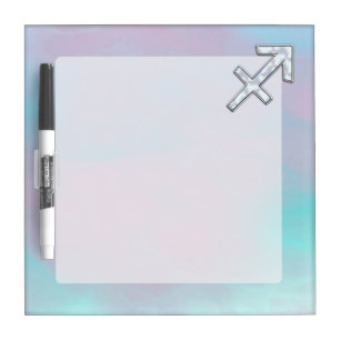 Sagittarius Zodiac Symbol Mother of Pearl Style Dry Erase Board
