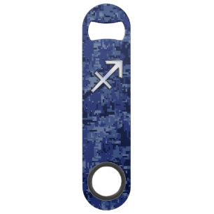 Sagittarius Zodiac Symbol NavyDigital Camouflage Bar Key