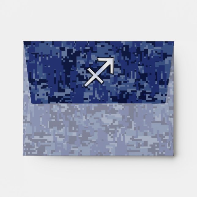 Sagittarius Zodiac Symbol NavyDigital Camouflage Envelope (Back (Top Flap))
