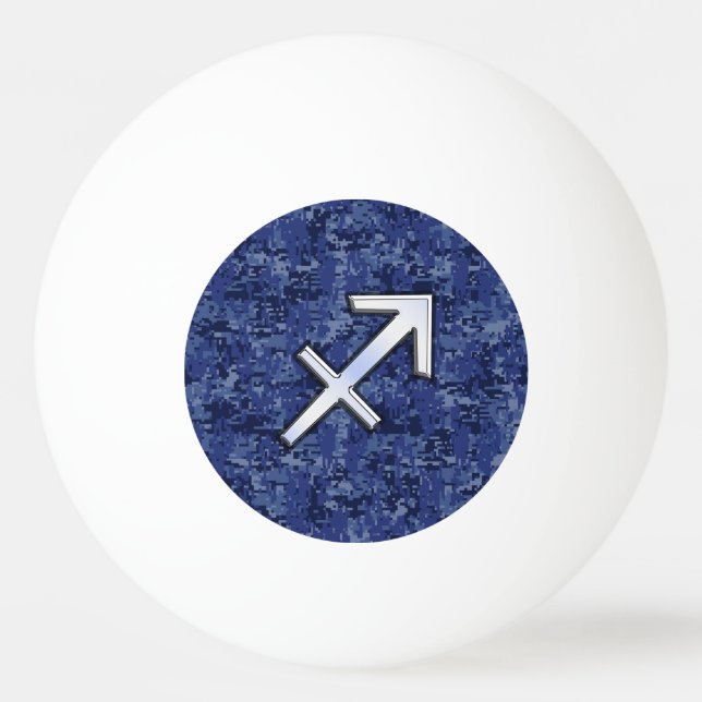 Sagittarius Zodiac Symbol NavyDigital Camouflage Ping Pong Ball (Front)