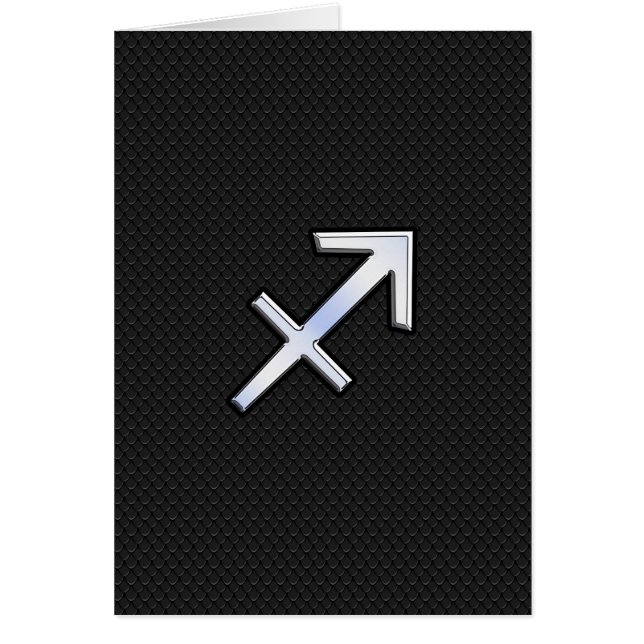 Sagittarius Zodiac Symbol on black snake skin (Front)