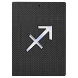 Sagittarius Zodiac Symbol on black snake skin Clipboard