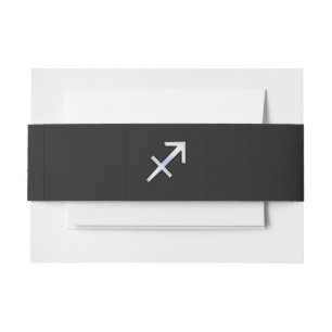 Sagittarius Zodiac Symbol on black snake skin Invitation Belly Band
