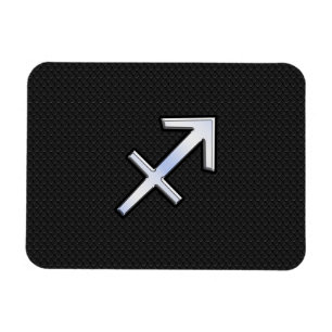Sagittarius Zodiac Symbol on black snake skin Magnet