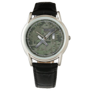 Sagittarius Zodiac Symbol on Green Digital Camo Watch