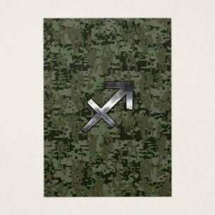 Sagittarius Zodiac Symbol on Woodland Digital Camo