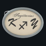 Sagittarius Zodiac Symbol Standard by K Yoncich Oval Belt Buckle<br><div class="desc">Sagittarius Zodiac Symbol Standard Belt Buckle.
Images Copyright (C) Kenneth Kenji Yoncich. All Rights Reserved.</div>
