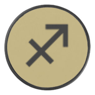 Sagittarius Zodiac Symbol Stnd by K Yoncich Hockey Puck