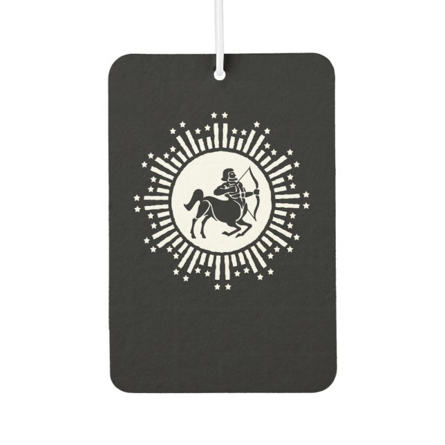 Sagittarius Zodiac Symbol with Starburst Air Freshener (Front)