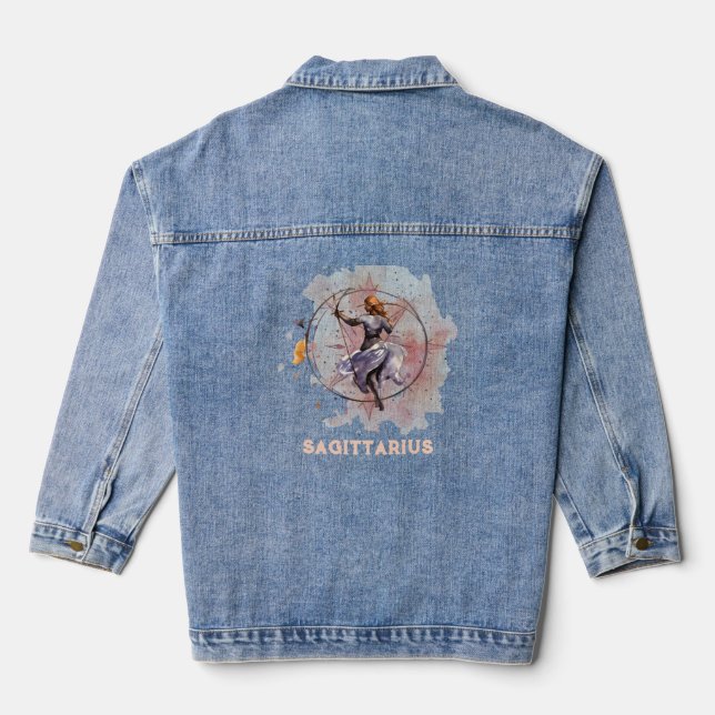 Sagittarius Zodiac - Veste Denim pour femmes (Verso)