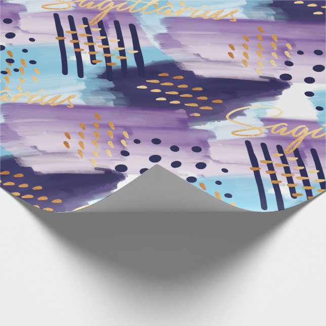 Sagittarius Zodiac Watercolour Abstract Gift Wrap (Corner)