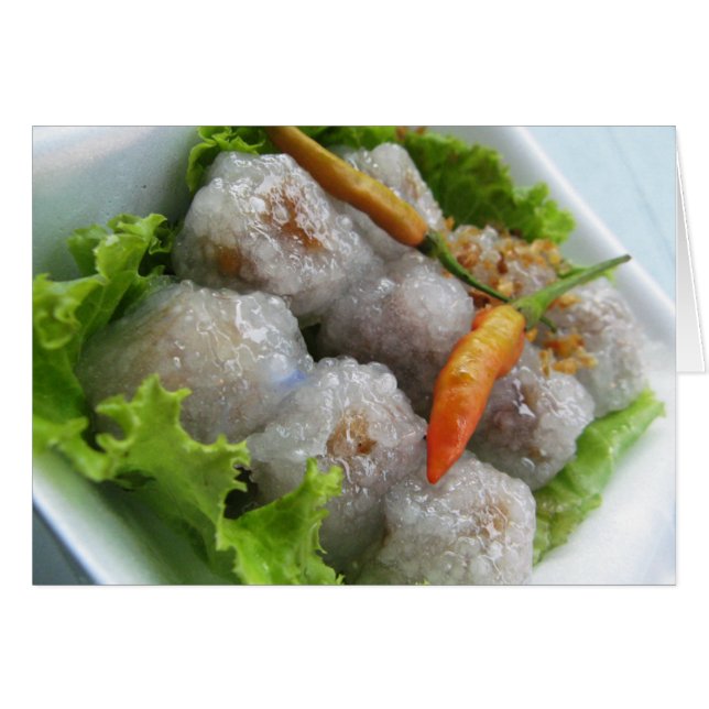 Sago thaïlandais au chili ... Carte alimentaire de (Devant horizontal)