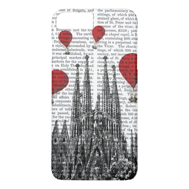 Sagrada Familia and Red Hot Air Balloons Case-Mate iPhone Case (Back)
