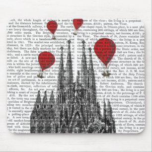 Sagrada Familia and Red Hot Air Balloons Mouse Pad
