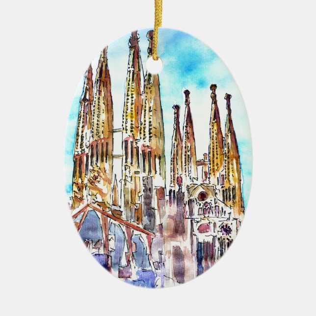 Sagrada Familia Barcelona Ceramic Ornament (Front)