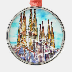 Sagrada Familia Barcelona Metal Ornament