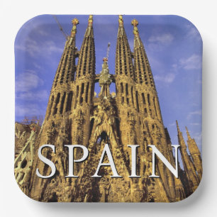 Sagrada Familia Barcelona, Spain Paper Plate