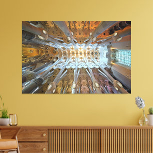 Sagrada Familia Ceiling Barcelona Canvas Print