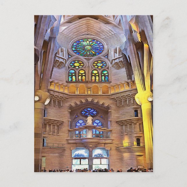 Sagrada Familia. Interior. View 24. Postcard (Front)