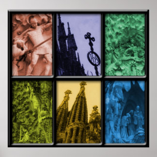 Sagrada Familia Montage Poster