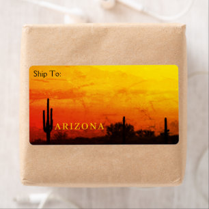 Saguaro Cactus Arizona Coucher de soleil rouge ora