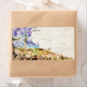 Saguaro Cactus Arizona Desert Purple Aquarelle