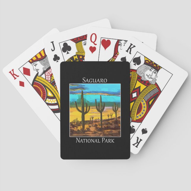 Saguaro cactus as you'd see in Saguaro National PK Playing Cards (Back)