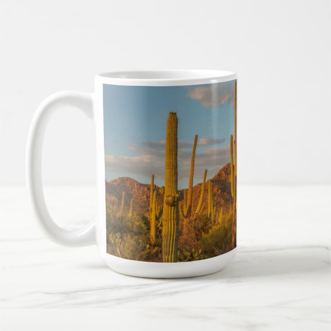 Saguaro cactus at sunset, Arizona Coffee Mug (Left)