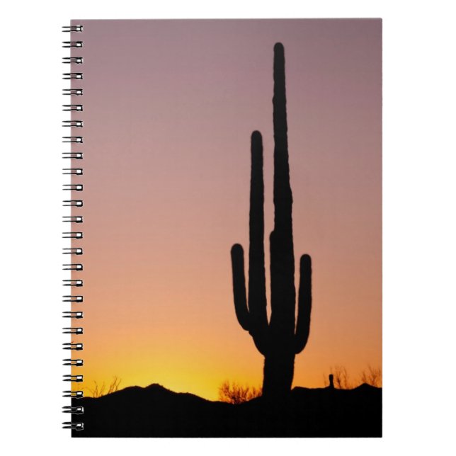 Saguaro Cactus at Sunset Notebook (Front)