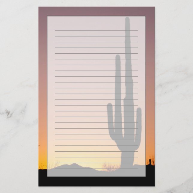 Saguaro Cactus at Sunset Stationery (Front)