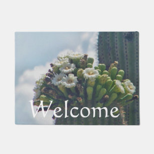 Saguaro cactus blooms doormat