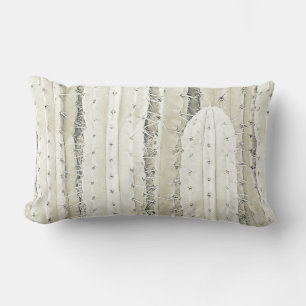Saguaro Cactus Photo Art Neutral Colours Cool Lumbar Pillow