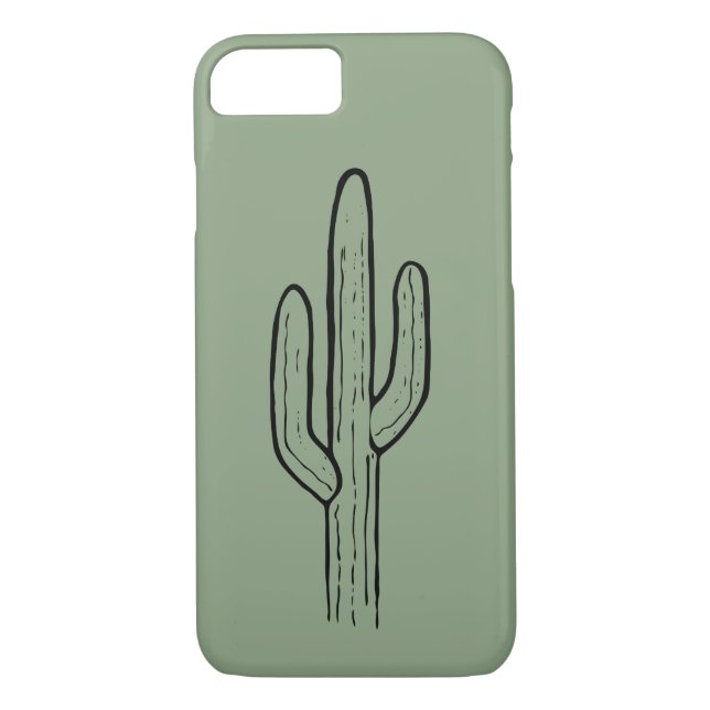 Saguaro Cactus Sage Green iPhone Case (Back)