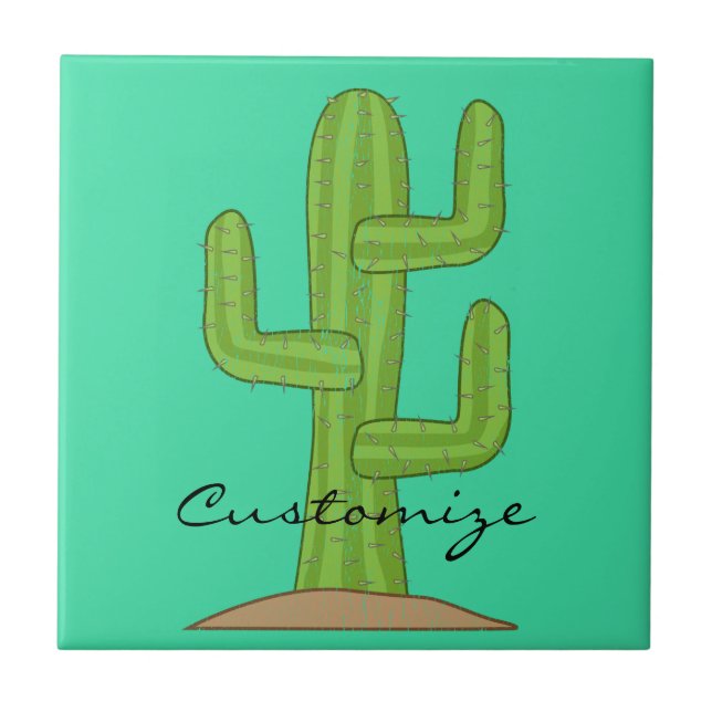Saguaro Cactus Thunder_Cove Tile (Front)