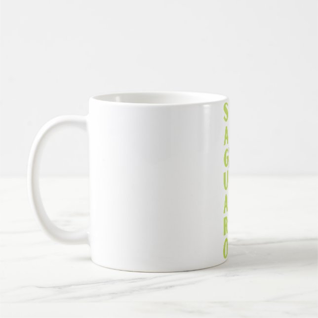 Saguaro cactus with woodpecker logo coffee mug (Left)