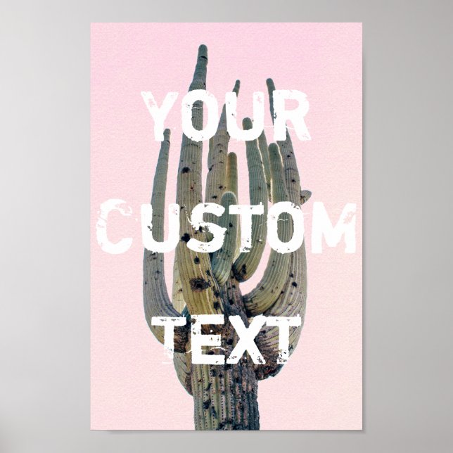 Saguaro Cutout - Customizable Text | Poster (Front)