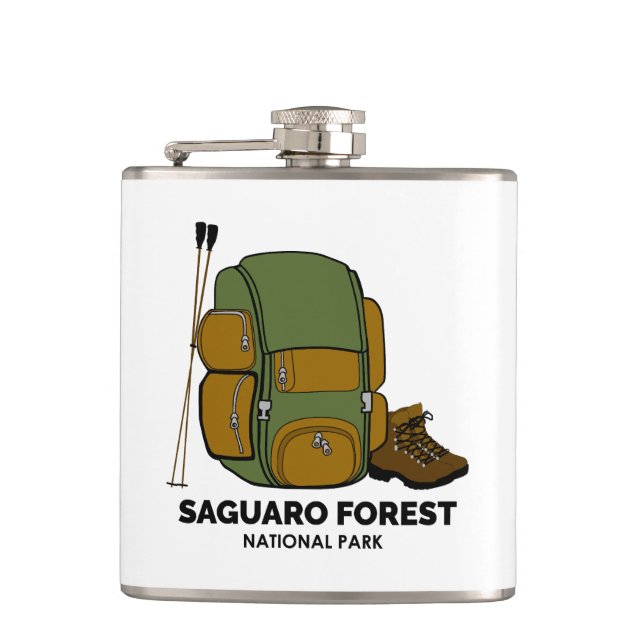Saguaro Forest National Park Backpack Hip Flask (Front)