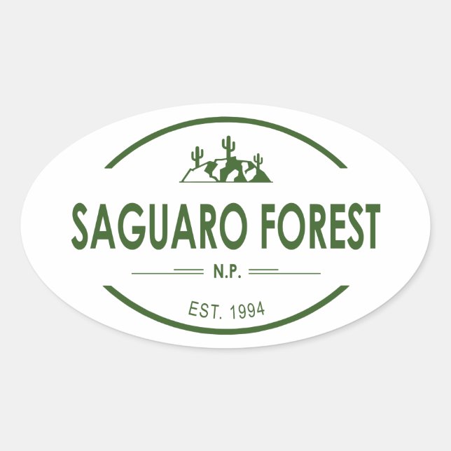 Saguaro Forest National Park Oval Sticker (Front)