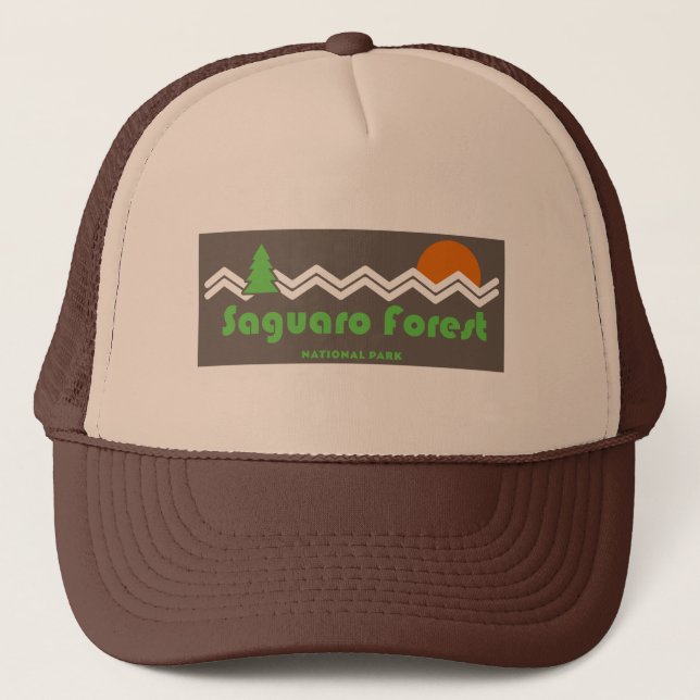 Saguaro Forest National Park Retro Trucker Hat (Front)